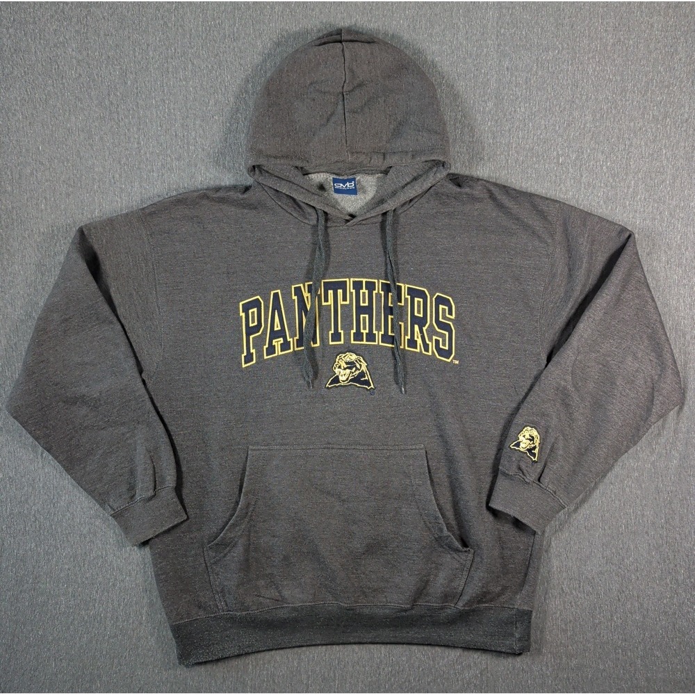 Vtg Y2K Pitt PANTHERS OVB‎ Sweatshirt Hoodie Gray Stitched Old Varsity Brand
